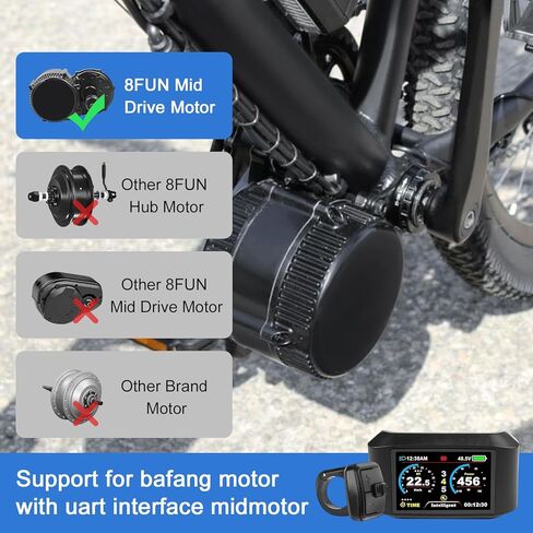 شاشة 5Pin أنثى Ebike LCD 750C مناسبة لمحرك Bafang BBS01B BBS02B، لـ G320 / G340، بروتوكول UART للاتصالات CAN-Bus، متوافق مع 24 فولت/36 فولت/48 فولت، كمبيوتر الدراجة in Saudi Arabia