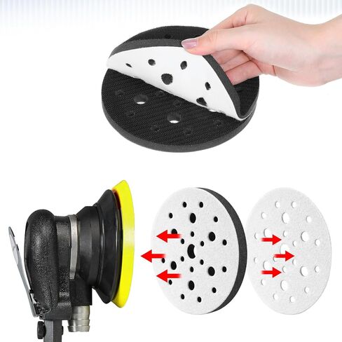 12 قطعة من وسادات الواجهة الإسفنجية، 6 بوصة 25 فتحة خطاف وحلقة إسفنجية ناعمة الكثافة وسادة دعم عازلة، وسادات سنفرة إسفنجية احترافية لتلميع أعمال الخشب والصنفرة المدارية in Kuwait