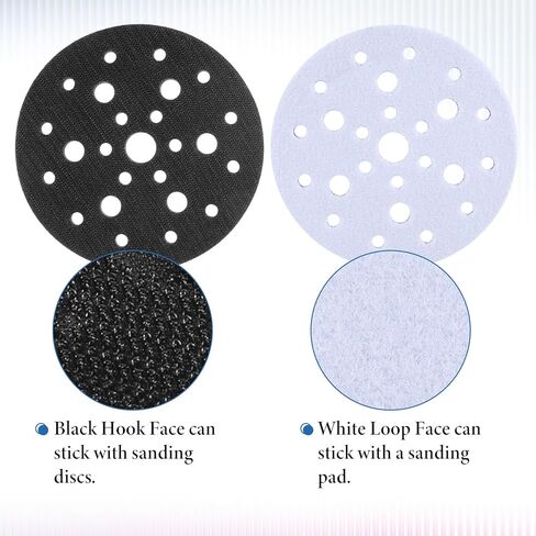 12 قطعة من وسادات الواجهة الإسفنجية، 6 بوصة 25 فتحة خطاف وحلقة إسفنجية ناعمة الكثافة وسادة دعم عازلة، وسادات سنفرة إسفنجية احترافية لتلميع أعمال الخشب والصنفرة المدارية in Kuwait