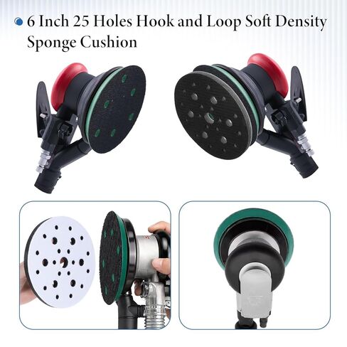 12 قطعة من وسادات الواجهة الإسفنجية، 6 بوصة 25 فتحة خطاف وحلقة إسفنجية ناعمة الكثافة وسادة دعم عازلة، وسادات سنفرة إسفنجية احترافية لتلميع أعمال الخشب والصنفرة المدارية in Kuwait