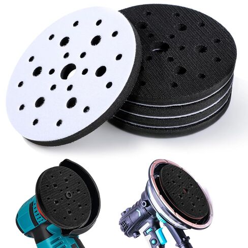 5 Pcs Interface Pads, 6 Inch 25 Holes Round Soft Density Foam Sanding Pads 12 mm Thick Hook and Loop Sponge Cushion Buffer Sponge Sanding Disc Backing Pad for Orbital Sander, Woodworking in Saudi Arabia