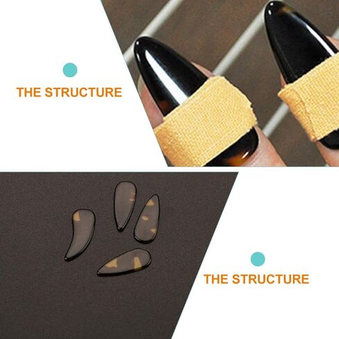 Garneck 8pcs Guzheng Finger Nail Covers Size L, Sturdy Instrument Finger Picks for Chinese Zither, Protective Guzheng Supplies for Playing Folk Stringed Instruments in Kuwait