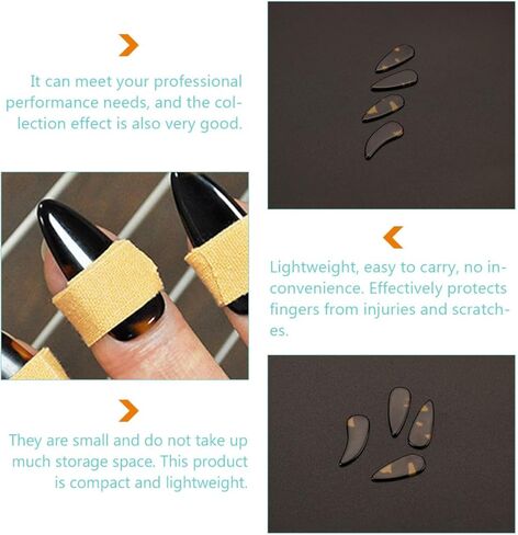 8pcs Guzheng Finger Nails Fake Picks Set, Musical Instrument Finger Protectors for Guzheng Playing, Stringed Instrument Accessories in Kuwait