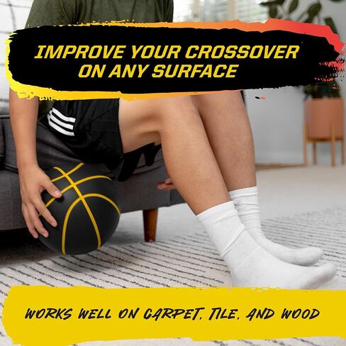 كرة السلة SKLZ Bashhhketball Pro الصامتة - الحجم الرسمي 7 كرة سلة رغوية، كرة تدريب داخلية مقاس 29.5 بوصة مع ارتداد حقيقي، مراوغة هادئة، بناء متين، وقنوات قبضة حقيقية in Saudi Arabia