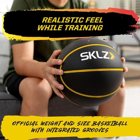 كرة السلة SKLZ Bashhhketball Pro الصامتة - الحجم الرسمي 7 كرة سلة رغوية، كرة تدريب داخلية مقاس 29.5 بوصة مع ارتداد حقيقي، مراوغة هادئة، بناء متين، وقنوات قبضة حقيقية in Saudi Arabia