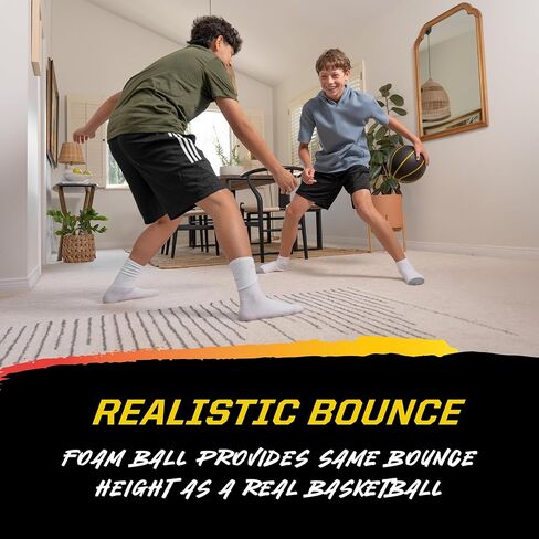 كرة السلة SKLZ Bashhhketball Pro الصامتة - الحجم الرسمي 7 كرة سلة رغوية، كرة تدريب داخلية مقاس 29.5 بوصة مع ارتداد حقيقي، مراوغة هادئة، بناء متين، وقنوات قبضة حقيقية in Saudi Arabia