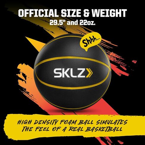 كرة السلة SKLZ Bashhhketball Pro الصامتة - الحجم الرسمي 7 كرة سلة رغوية، كرة تدريب داخلية مقاس 29.5 بوصة مع ارتداد حقيقي، مراوغة هادئة، بناء متين، وقنوات قبضة حقيقية in Saudi Arabia