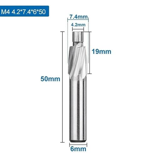 4 الناي كونتربور M3-M16 أداة الشق غاطسة حفرة 1 قطعة (4.2x7.4x6x50) in Kuwait