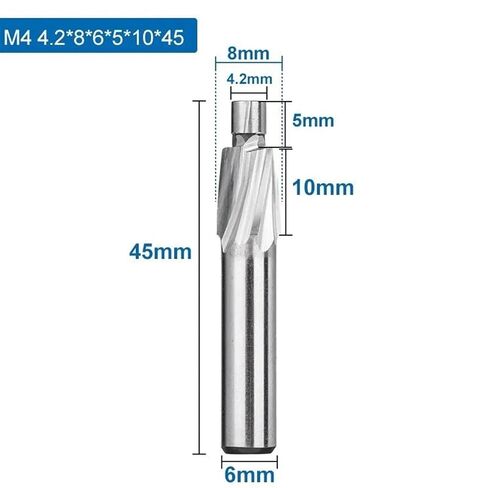 4 الناي كونتربور M3-M16 أداة الشق غاطسة حفرة 1 قطعة (4.2x8x6x5x10x45) in Kuwait
