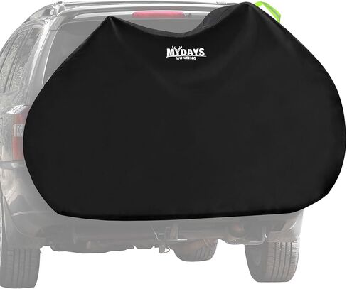 MYDAYS Bike Cover for 2 Bikes on Hitch Rack - Waterproof 600D Oxford Transport Cover for SUV, RV & Truck - Windproof Bicycle Carrier Cover with Buckles & Storage Bag - Travel Shield for E-Bikes & MTB in Kuwait