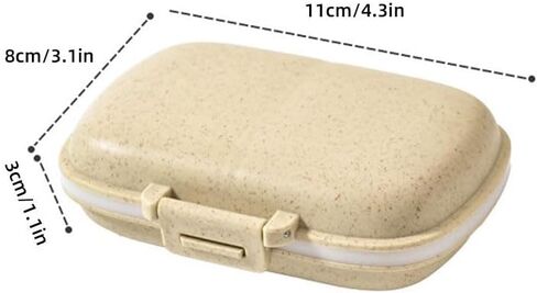 Travel Pill Organizer, Pocket Purse Medicine Organizer Khaki in Saudi Arabia