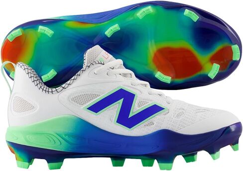 New Balance Women's Velov4 Molded Fastpitch Softball Cleats White/Navy Medium 10 in Saudi Arabia