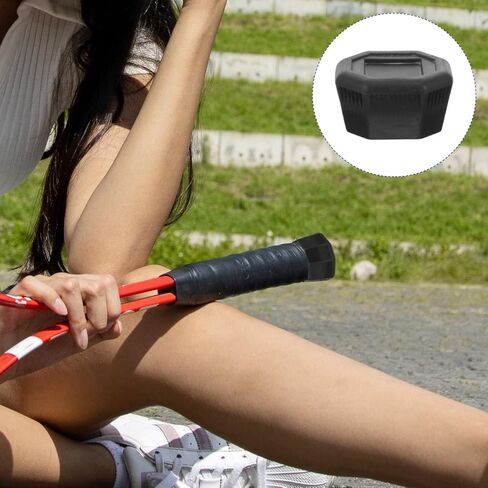 غطاء نهاية مضرب التنس Mipcase: غطاء مقبض مضرب تنس بلاستيكي غير قابل للانزلاق لتعزيز التحكم والثبات (أسود) in Saudi Arabia