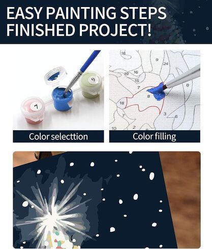 4 حزمة طلاء كبير من أرقام مجموعة أرقام للبالغين المبتدئين 16x20in ، وحيوانات البحر في المحيط لطيف الطلاء حسب الرقم للأطفال ، والرسم الأكريلي السهل بالأرقام القماشية بدون إطار in Kuwait