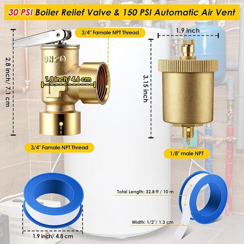 1/8 "NPT صمام تنفيس الهواء التلقائي مع 3/4" NPT صمام تخفيف الضغط لأنظمة الماء الساخن والمياه الباردة in Saudi Arabia