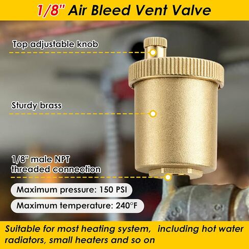 1/8 "NPT صمام تنفيس الهواء التلقائي مع 3/4" NPT صمام تخفيف الضغط لأنظمة الماء الساخن والمياه الباردة in Saudi Arabia