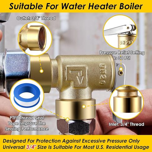1/8 "NPT صمام تنفيس الهواء التلقائي مع 3/4" NPT صمام تخفيف الضغط لأنظمة الماء الساخن والمياه الباردة in Saudi Arabia