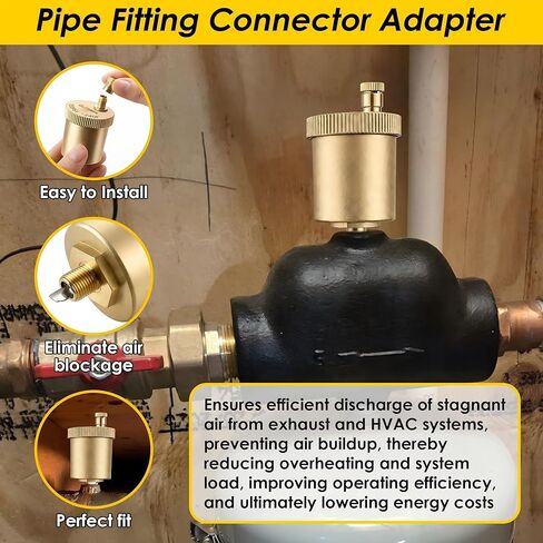 1/8 "NPT صمام تنفيس الهواء التلقائي مع 3/4" NPT صمام تخفيف الضغط لأنظمة الماء الساخن والمياه الباردة in Saudi Arabia