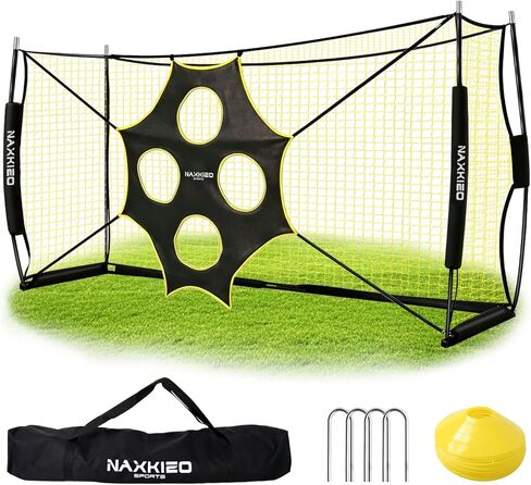 Soccer Goal, 12X6 FT Soccer Goal for Backyard, Precision Target and Training Cones Included, Upgraded Metal Base, Anti-Tear Netting, Soccer Practice Equipment with Carry Bag in Kuwait