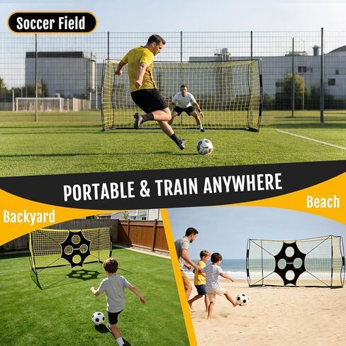Soccer Goal, 12X6 FT Soccer Goal for Backyard, Precision Target and Training Cones Included, Upgraded Metal Base, Anti-Tear Netting, Soccer Practice Equipment with Carry Bag in Kuwait