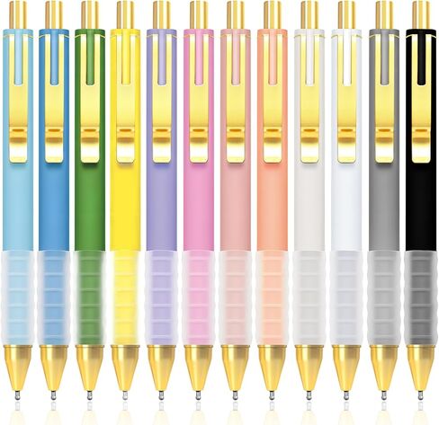 Pens Ballpoint, 12 Pcs Smooth Writing Pens, Ball Point Pens Black Ink Medium Point (1.0mm), Retractable Pretty Journaling Pens School Office Supplies for Women & Men in Kuwait
