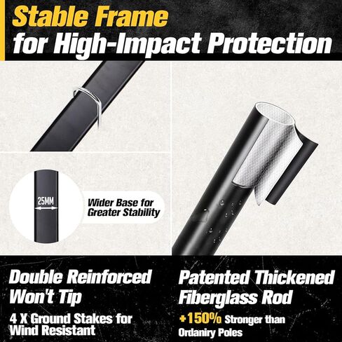 PodiuMax Soccer Goal, 12X6FT Soccer Goals for Backyard Training, Upgraded Collapsible Metal Base, Portable Soccer Goal for Indoor Outdoor, Easy Set Up Soccer Net with 1 Carry Bag & 4 Ground Stakes in Kuwait