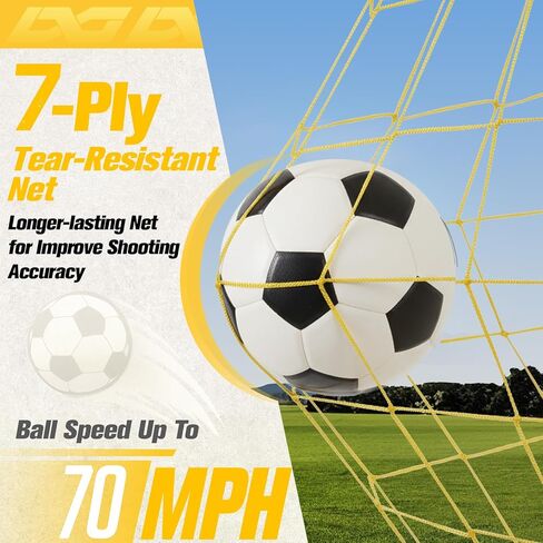 PodiuMax Soccer Goal, 12X6FT Soccer Goals for Backyard Training, Upgraded Collapsible Metal Base, Portable Soccer Goal for Indoor Outdoor, Easy Set Up Soccer Net with 1 Carry Bag & 4 Ground Stakes in Kuwait