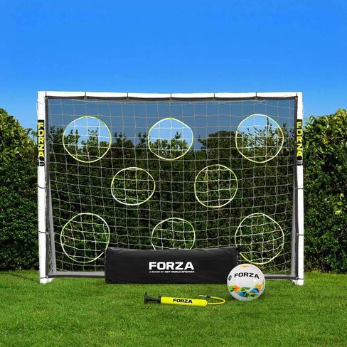 FORZA 8 x 6ft Soccer Goal - The World’s #1 Backyard Goals! | 100% UK-Made, 4 Min Setup, Unbreakable Goalpost + Target & Ball Bundle - Buy FORZA, Play Forever! in Saudi Arabia