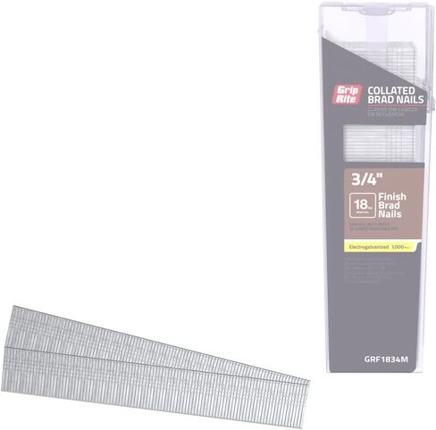 Grip-Rite GRF1834M, Collated Finish Brad 18GA, 3/4", Galvanized, 1,000 Nails, Job Pack in Saudi Arabia