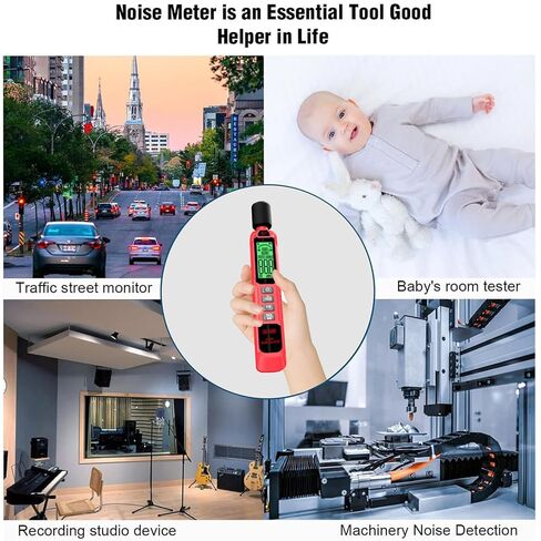Noise Decibel Meter, Decibel Meter, Digital Sound Level Meter, 30dB to 130dB Audio Noise Measurement Equipment, LCD Backlight Display, MAX/MIN Data Retention, Automatic Power-Off in Saudi Arabia