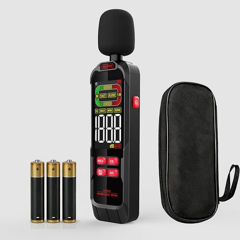 Digital Sound Level Meter, 30-130dB Decibel Meter with Backlit LCD, High Precision Noise Detector for Home, Office, Factory, Construction & Daily Use in Saudi Arabia