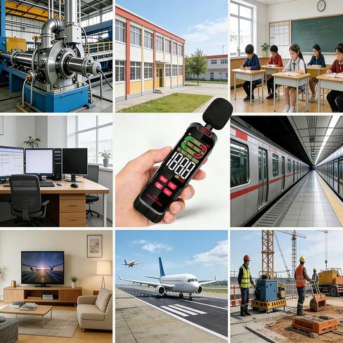 Digital Sound Level Meter, 30-130dB Decibel Meter with Backlit LCD, High Precision Noise Detector for Home, Office, Factory, Construction & Daily Use in Saudi Arabia