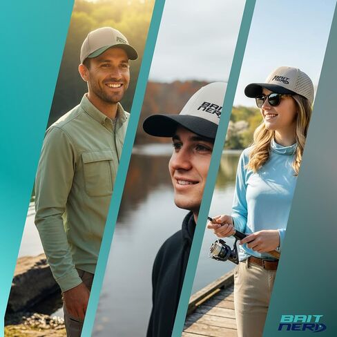 Medium-Large Premium Outdoor Fishing Cap | Breathable, Water-Resistant, UV-Protection Hat | Sweat-Proof, Washable, Adjustable Velcro Strap for Fishing, Boating & Hiking in Saudi Arabia
