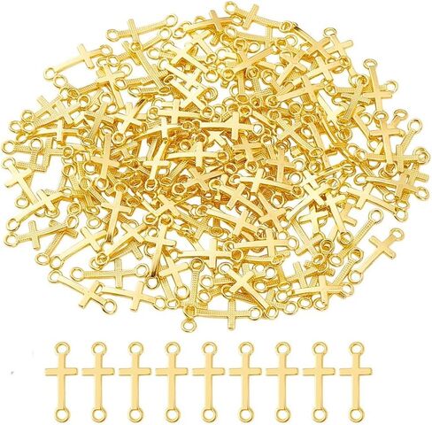 Hoobiesay 150pcs سحر موصل Silver Silver العتيق 20x8x8x2mm موصلات سوار معدني مزدوج الثقب المنحني منحنى صليب صليب من أجل ثقب سوار المجوهرات: 2 مم: 2 مم: in Kuwait