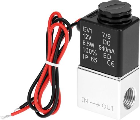 QWORK DC 12V Electric Solenoid Air Valve 2 Way Normally Closed, 1/4" NPT, for Air, Gas, Liquid, Water in Saudi Arabia