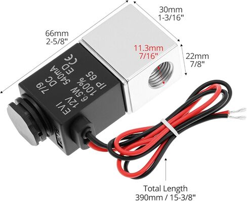 QWORK DC 12V Electric Solenoid Air Valve 2 Way Normally Closed, 1/4" NPT, for Air, Gas, Liquid, Water in Saudi Arabia