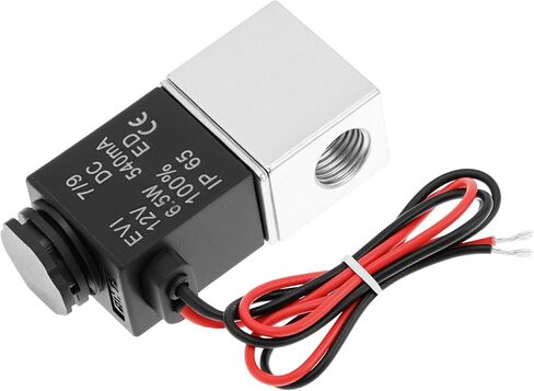 QWORK DC 12V Electric Solenoid Air Valve 2 Way Normally Closed, 1/4" NPT, for Air, Gas, Liquid, Water in Saudi Arabia