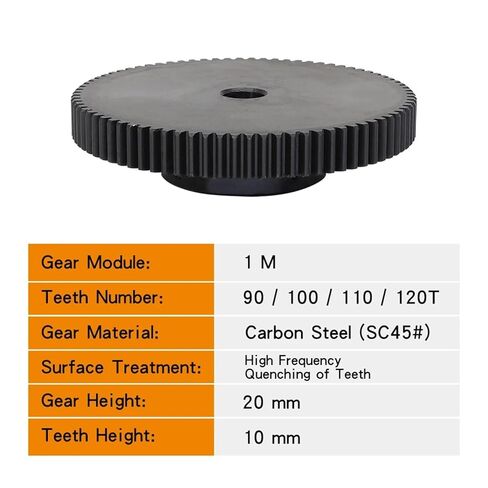 Steel Heavy Duty Motor Pinion Gear 1M 90/100Teeth Carbon Steel Motor Gear Wheel Bore 8-12mm(10 mm-1M100T) in Saudi Arabia