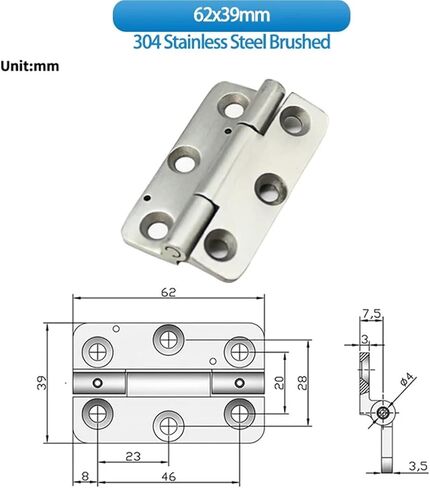 304 Stainless Steel Folding Flat Heavy-Duty Door Hinge Industrial Machinery Equipment Load-Bearing Pivot 1Pcs in Kuwait