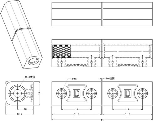 مفصلات قابلة للفصل من الفولاذ المقاوم للصدأ 304 لصندوق خزانة التوزيع - خزائن تبديل مكونات الأجهزة 1 قطعة in Kuwait