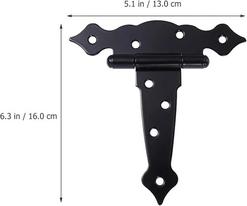 2Pcs Black Heavy Duty T Hinge Gate Hinges for Shed Yard Door Fence Hardware Metal in Kuwait