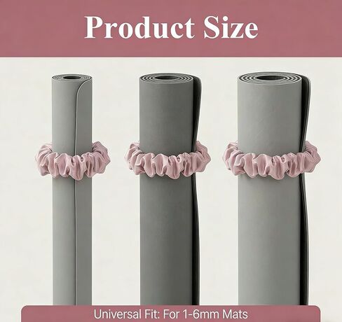 2PCS Yoga Mat Scrunchie,Yoga Mat Strap Band,Yoga Scrunchie For Mat,Durable Stretchable Stylish Yoga Mat Strap (Mat Not Included),Soft Fabric Fits All Slim Mats in Kuwait