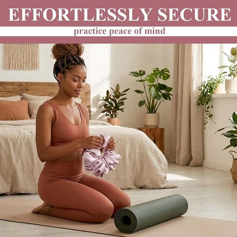 2PCS Yoga Mat Scrunchie,Yoga Mat Strap Band,Yoga Scrunchie For Mat,Durable Stretchable Stylish Yoga Mat Strap (Mat Not Included),Soft Fabric Fits All Slim Mats in Kuwait