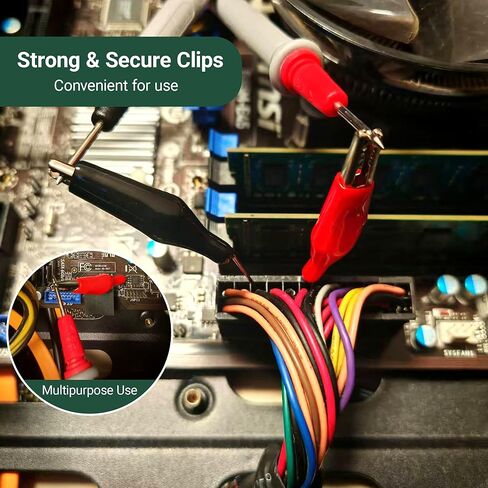 24 in 1 Heavy Duty Electrical Back Probe Kit | 4 PCS Extended Back Probe Wires | 20 PCS Alligator Clip to Back Probe Needle in Kuwait