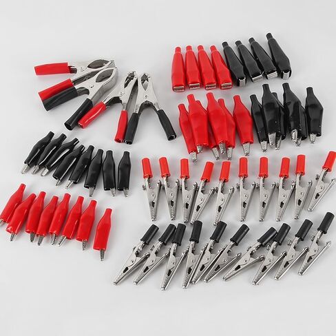 UMLIFE 60PCS Alligator Clip Assortment,Metal Alligator Clips Electrical Test Clamps Electrical Battery Clamp Connector Alligator Connector Electrical Assortment Charging Clip for Electric Testing in Saudi Arabia