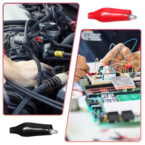 20 PCS Small Alligator Clips, Black Red Soft Insulated Boots Covered Test Clamp Electrical Battery Crocodile Clamp Alligators Clip, Small Metal Electrical Clamps with Protective, 4.3cm in Saudi Arabia