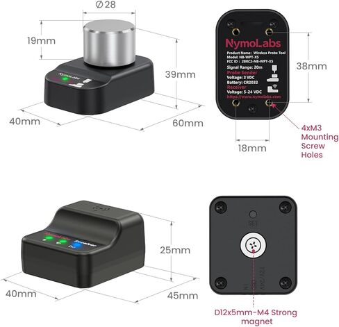جهاز التوجيه CNC اللاسلكي Z-Axis Probe Tool Setter 3-Pin DC 5–24V، مفتوح عادة (NO)، لآلات نقش جهاز التوجيه CNC، متوافق مع GRBL، Mach3 وأنظمة CNC الأخرى in Kuwait
