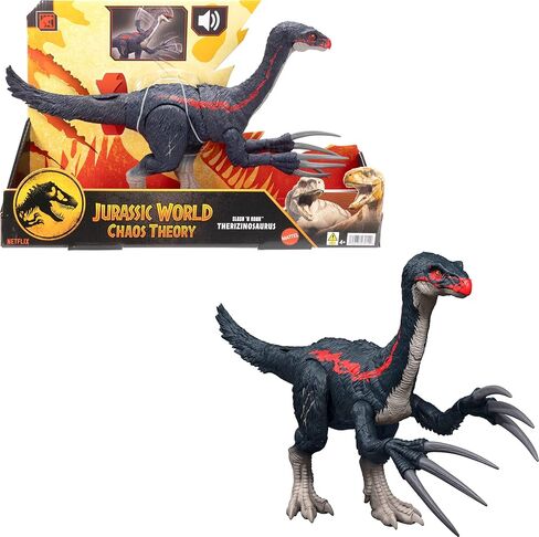 Mattel Jurassic World Chaos نظرية Battle Roarin 'Becklespinax Dinosaur Figure Toy ، Head Head Strike ، Chomp ، Roars & Snarls ، تمديد المسامير in Kuwait