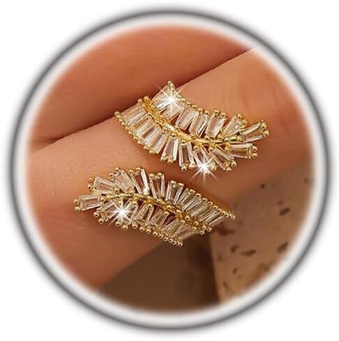 RRDAILY Farngling Gold Gold Cubic Zirconia Rings for Women Clastal Ringle Rings Rings Irrescular Detrical Idresular Accsions in Saudi Arabia