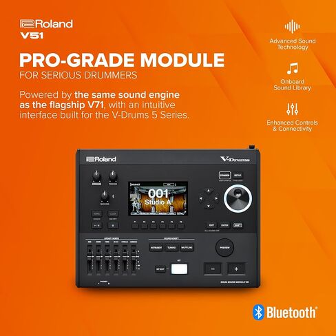 Roland V51 V-Drums Sound Module | Intuitive Interface Designed for V-Drums 5 Series | Advanced Sound Engine | Onboard Sound Library | Expanded Hands On Controls | Enhanced Connectivity Options in Saudi Arabia